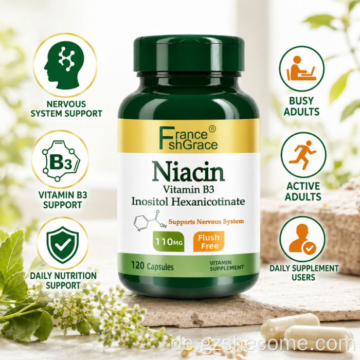 Shecome Niacin-Inositol-Kapseln unterstützen die Nervenzirkulation